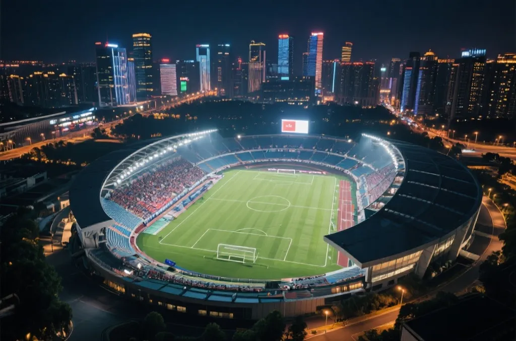 美加墨世界杯核心球场与城市夜景
